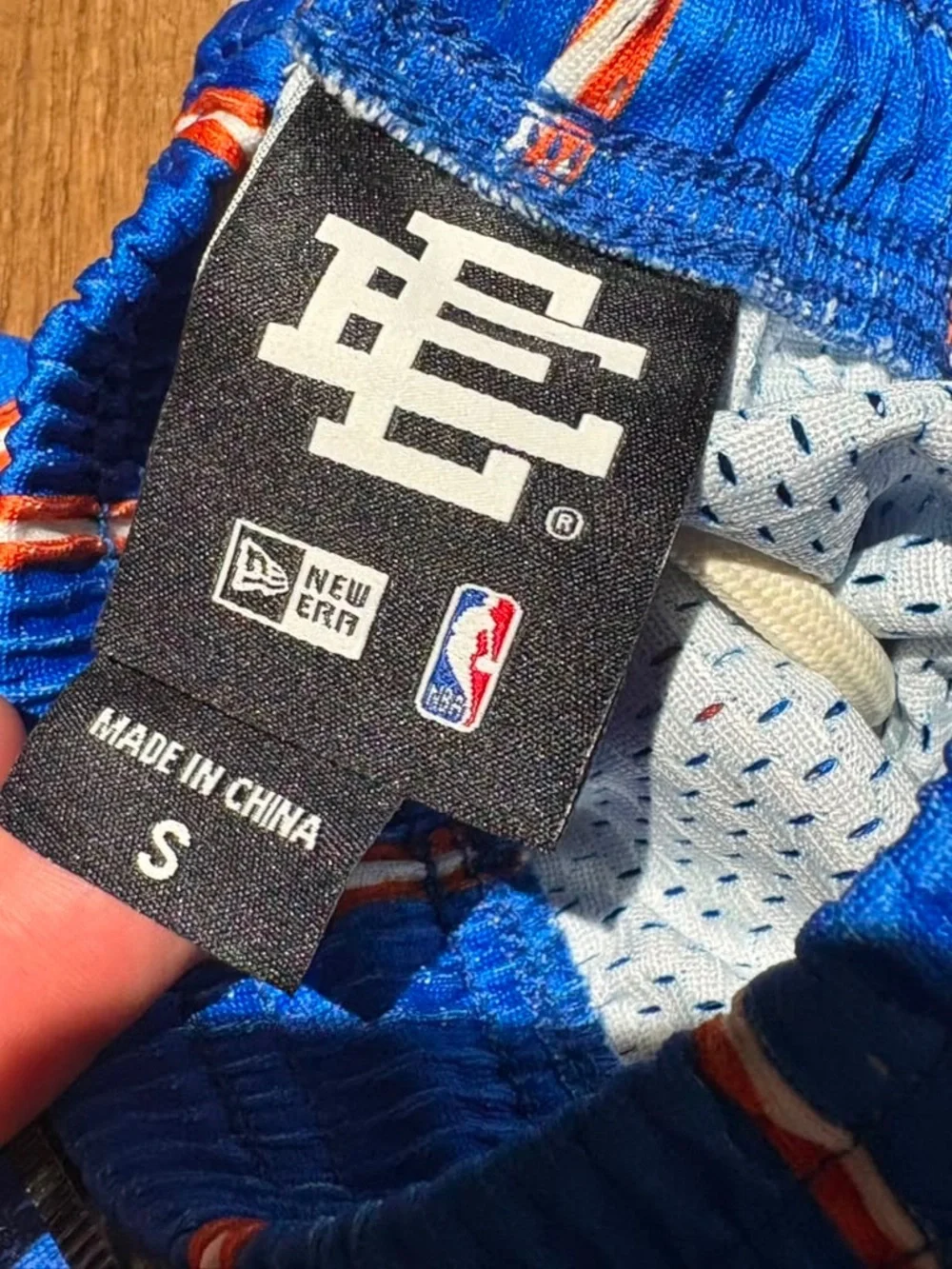 Eric Emanuel EE New York Knicks NBA Blue and Orange Mesh Pinstripe Shorts - Picture 7 of 11